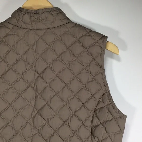 Eddie Bauer Vest Womens Medium Quilted Goose Down Brown Outdoors Hiking - Picture 7 of 16